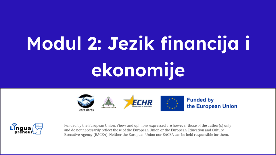 Modul 2: Jezik financija i ekonomije