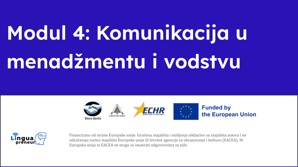 Module 4: Komunikacija u menadžmentu i vodstvu