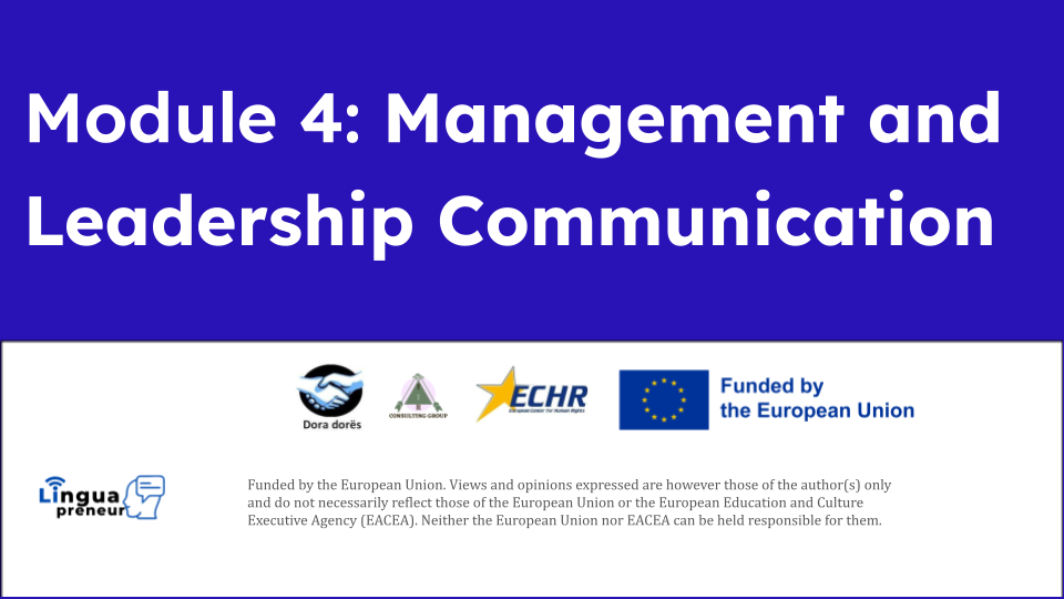 Module 4: Management and Leadership Communication